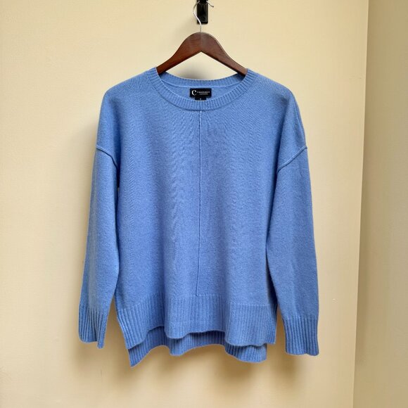 C by Bloomingdale's 100% Cashmere High-Low Crewneck Sweater - Picture 3 of 8